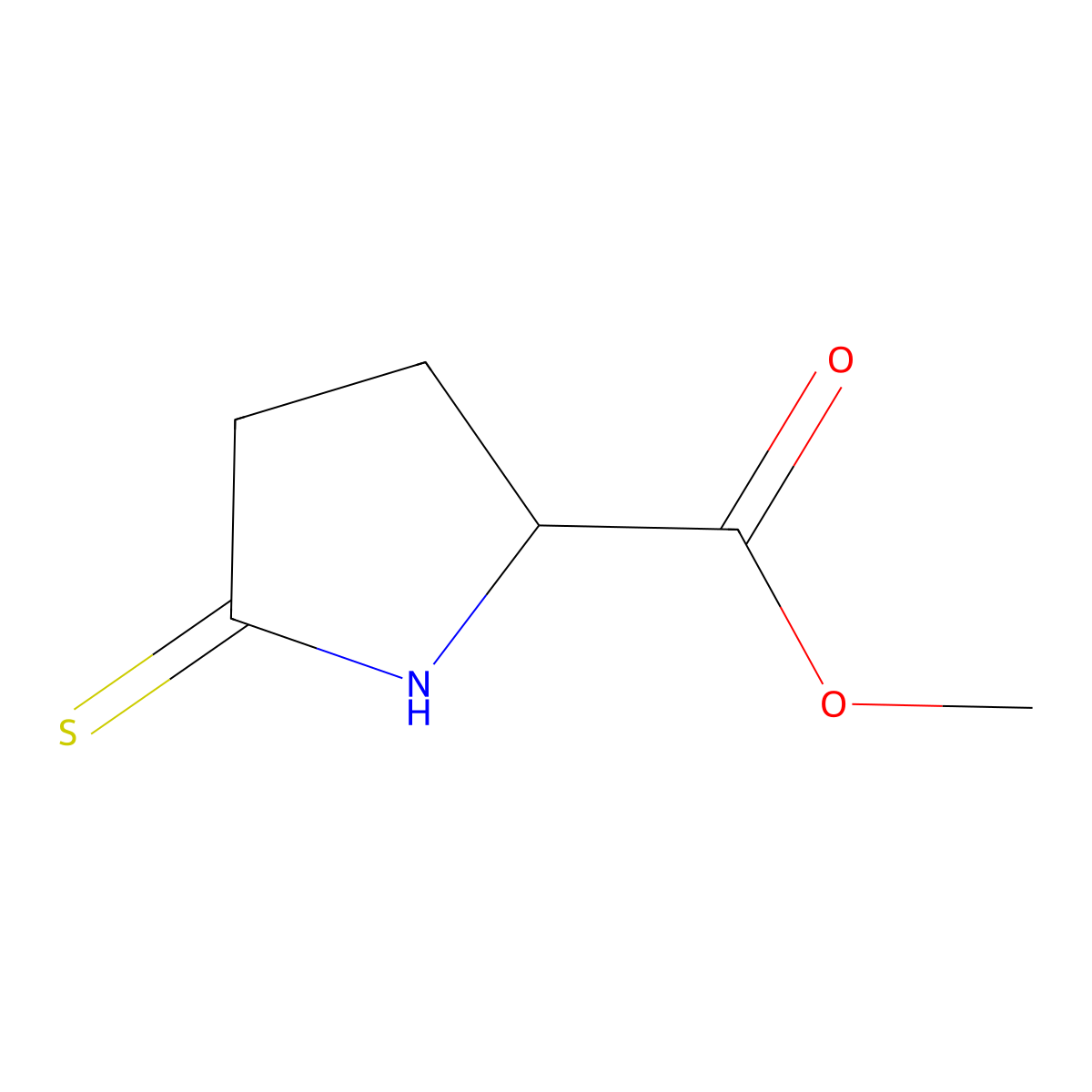 Methyl 5-thioxo-L-prolinate molecular structure, CAS 85178-37-6