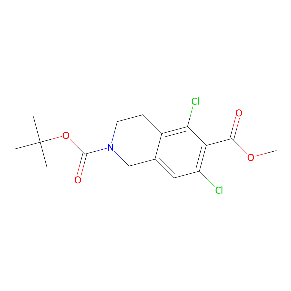 2-tert-Butyl 6-methyl 5,7-dichloro-3,4-dihydroisoquinoline-2,6(1H)-dicarboxylate molecular structure, CAS 851784-80-0