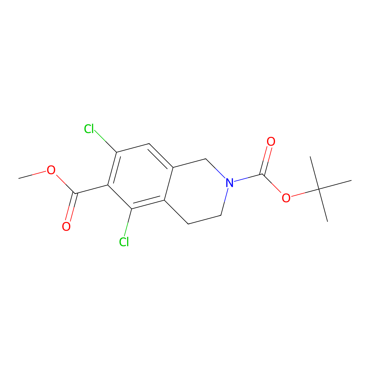 2-tert-Butyl 6-methyl 5,7-dichloro-3,4-dihydroisoquinoline-2,6(1H)-dicarboxylate molecular structure, CAS 851784-80-0