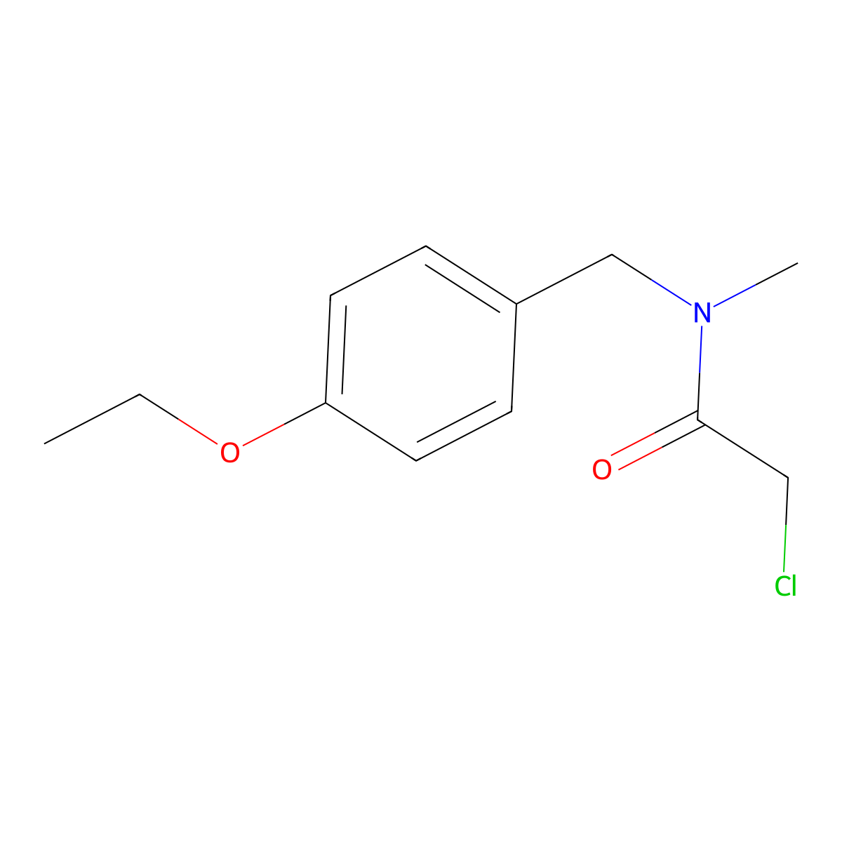 2-chloro-N-[(4-ethoxyphenyl)methyl]-N-methylacetamide molecular structure, CAS 851788-20-0