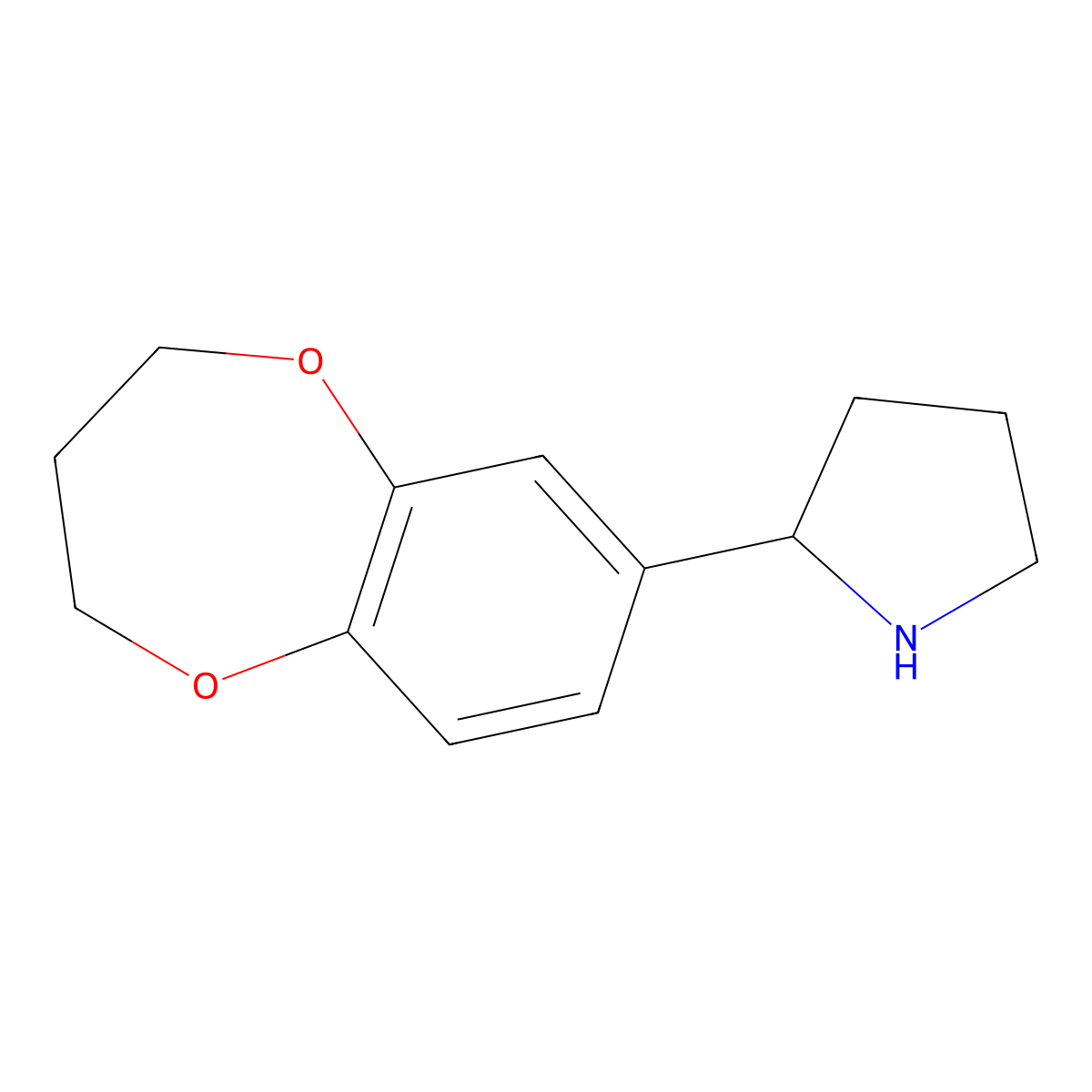 2-(3,4-dihydro-2H-1,5-benzodioxepin-7-yl)pyrrolidine molecular structure, CAS 851788-21-1