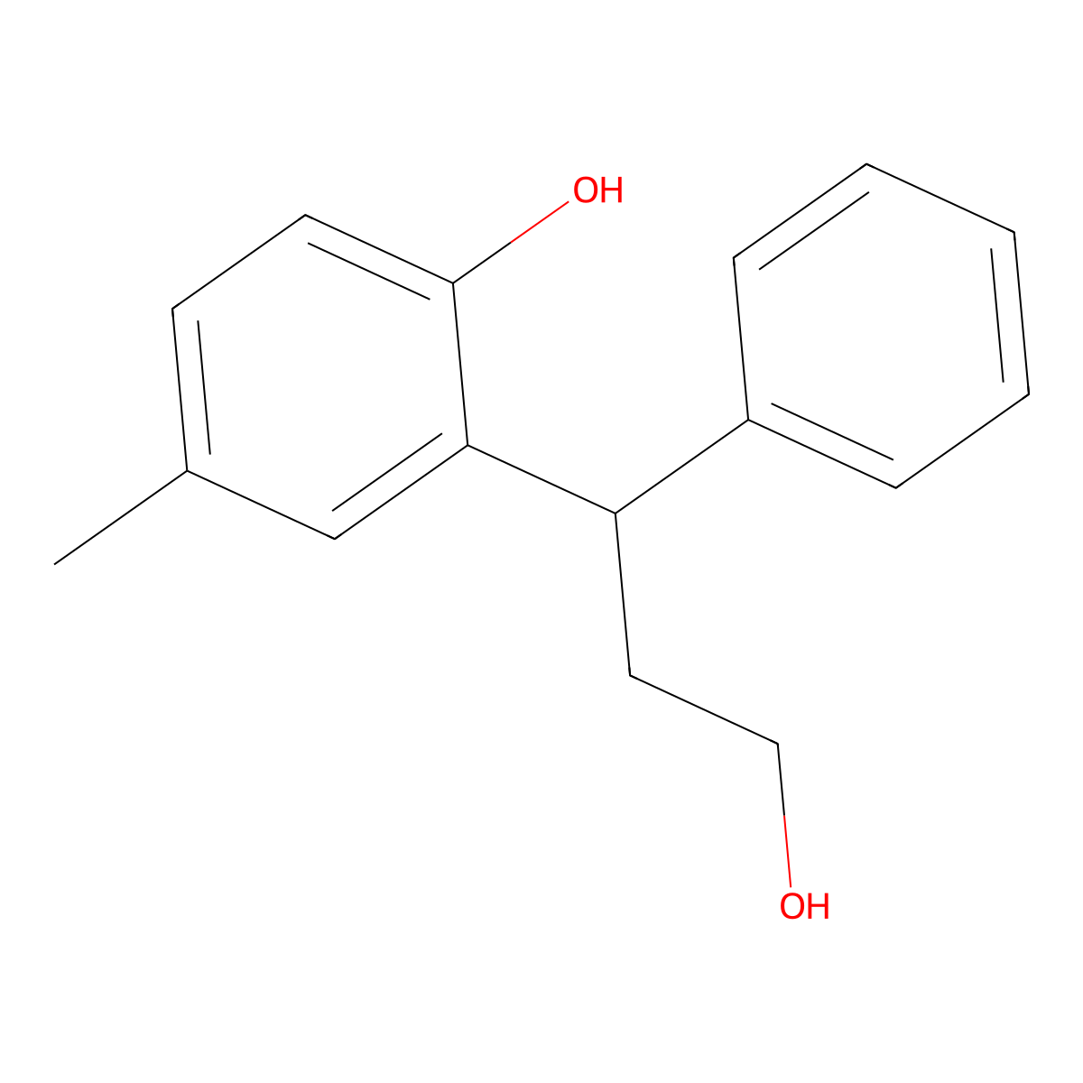 2-(3-Hydroxy-1-phenylpropyl)-4-methylphenol molecular structure, CAS 851789-43-0