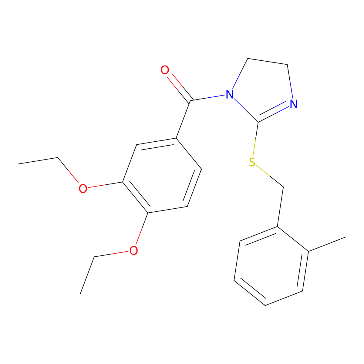 (3,4-diethoxyphenyl)(2-((2-methylbenzyl)thio)-4,5-dihydro-1H-imidazol-1-yl)methanone molecular structure, CAS 851801-13-3