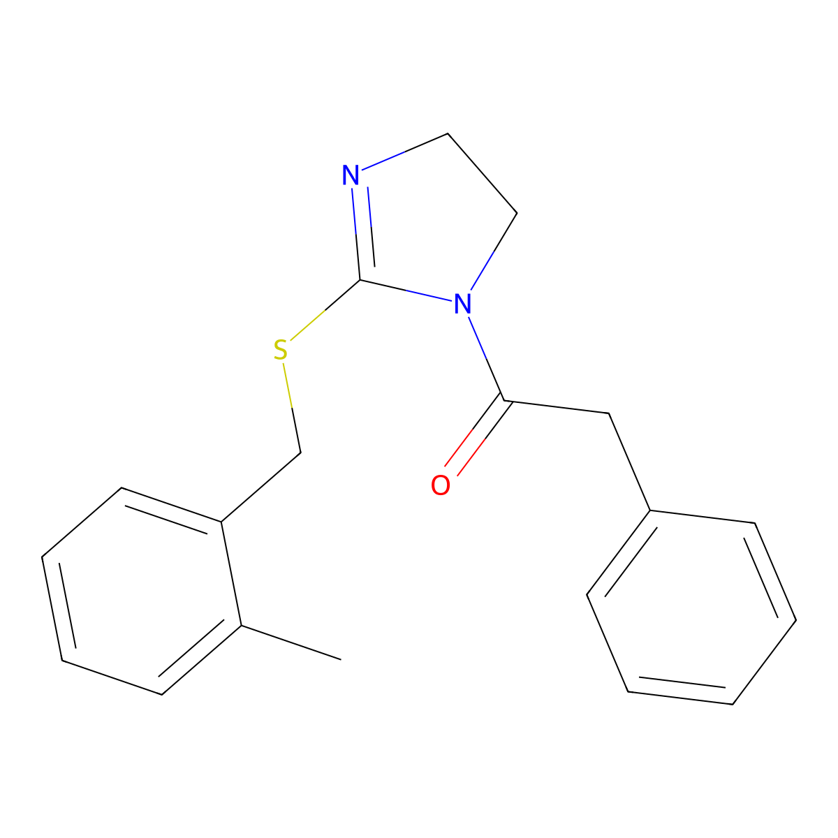 1-(2-((2-methylbenzyl)thio)-4,5-dihydro-1H-imidazol-1-yl)-2-phenylethanone molecular structure, CAS 851801-31-5