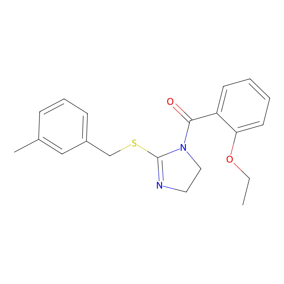 (2-ethoxyphenyl)(2-((3-methylbenzyl)thio)-4,5-dihydro-1H-imidazol-1-yl)methanone molecular structure, CAS 851803-26-4