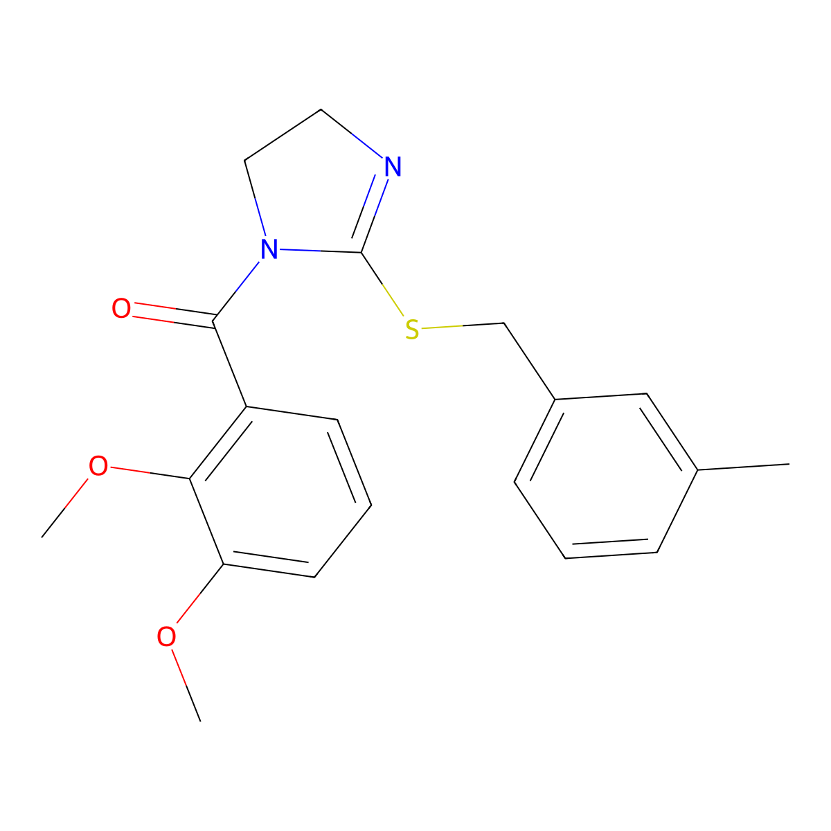 (2,3-dimethoxyphenyl)(2-((3-methylbenzyl)thio)-4,5-dihydro-1H-imidazol-1-yl)methanone molecular structure, CAS 851803-31-1