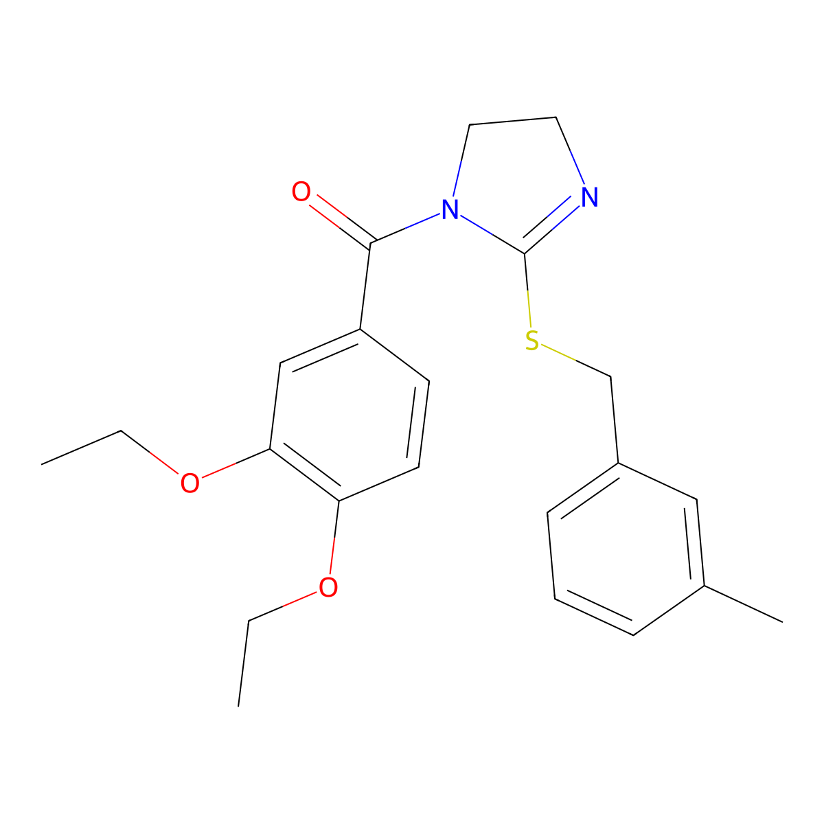 (3,4-diethoxyphenyl)(2-((3-methylbenzyl)thio)-4,5-dihydro-1H-imidazol-1-yl)methanone molecular structure, CAS 851803-34-4