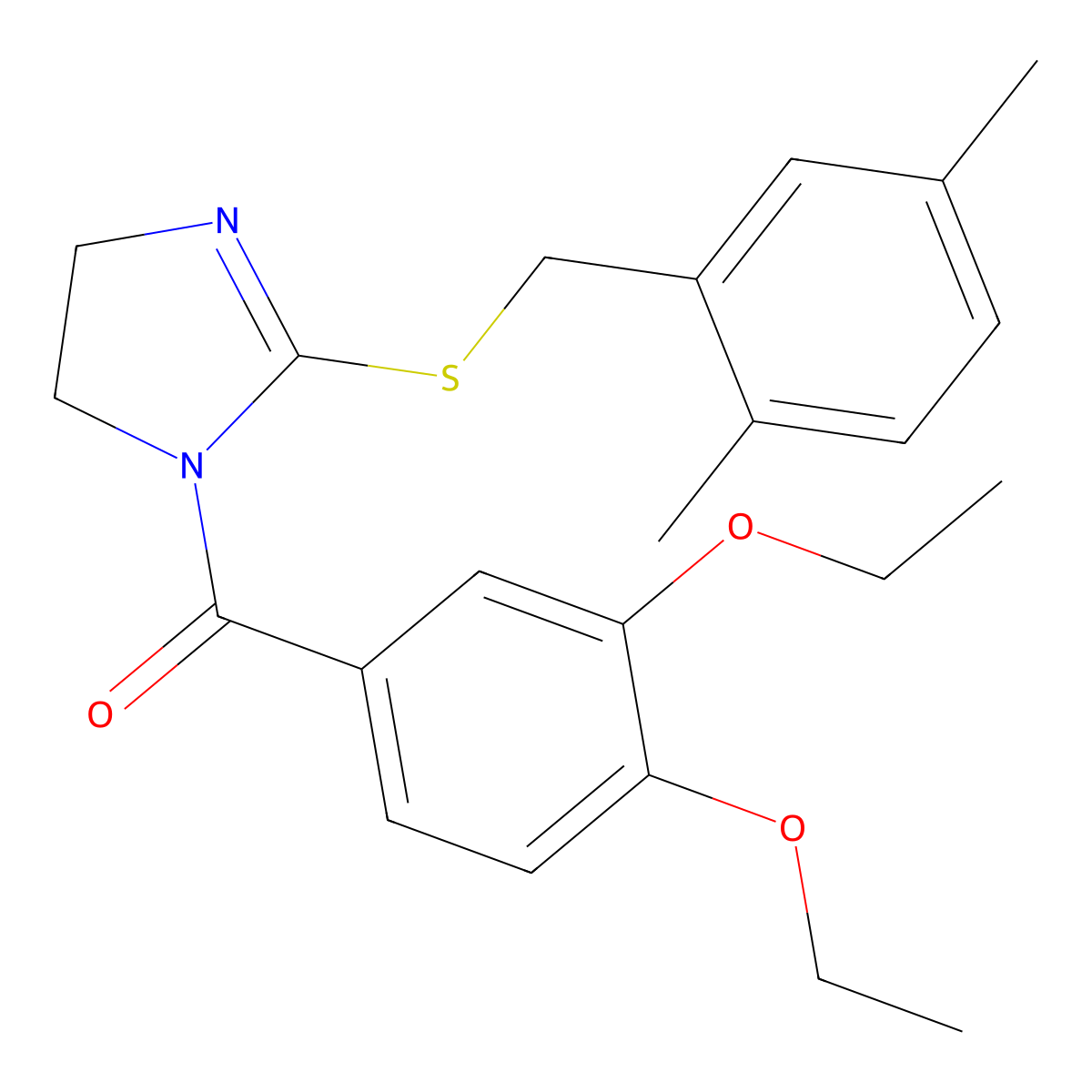 (3,4-Diethoxyphenyl)-[2-[(2,5-dimethylphenyl)methylsulfanyl]-4,5-dihydroimidazol-1-yl]methanone molecular structure, CAS 851804-42-7