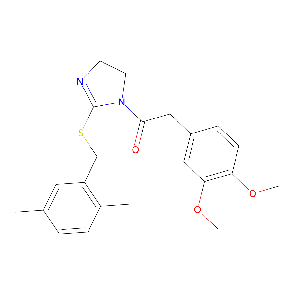 2-(3,4-Dimethoxyphenyl)-1-[2-[(2,5-dimethylphenyl)methylsulfanyl]-4,5-dihydroimidazol-1-yl]ethanone molecular structure, CAS 851804-60-9
