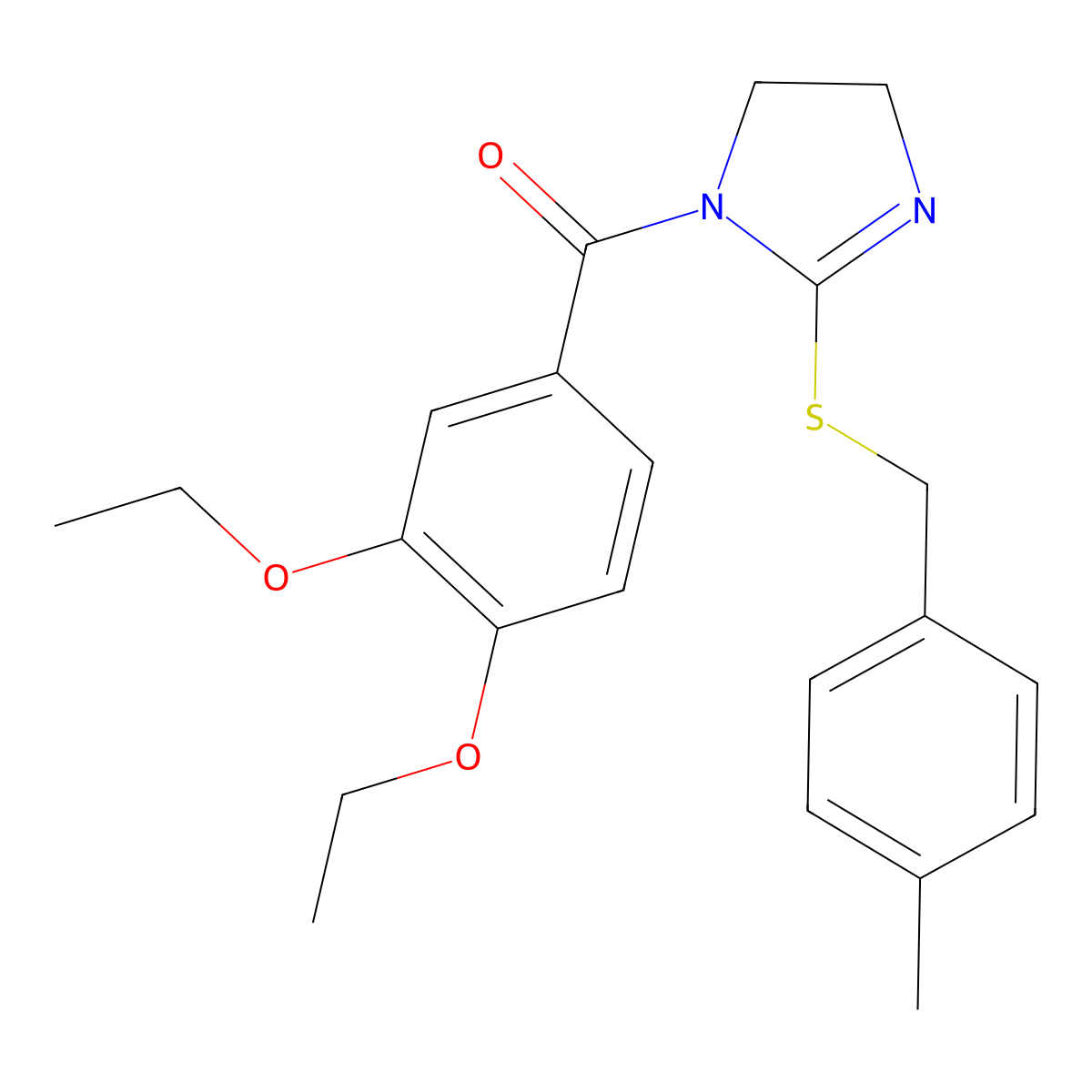 (3,4-diethoxyphenyl)(2-((4-methylbenzyl)thio)-4,5-dihydro-1H-imidazol-1-yl)methanone molecular structure, CAS 851804-99-4