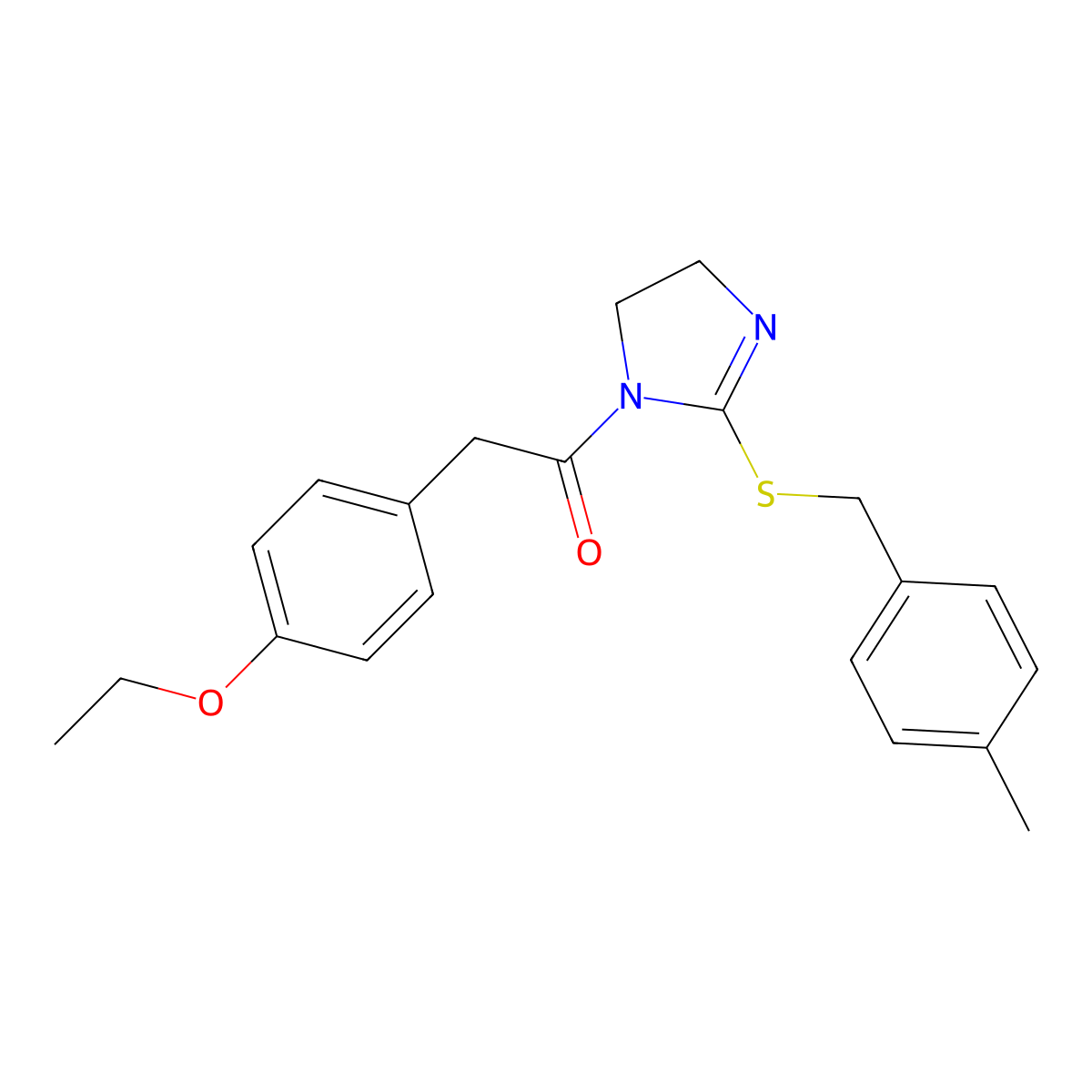 2-(4-Ethoxyphenyl)-1-[2-[(4-methylphenyl)methylsulfanyl]-4,5-dihydroimidazol-1-yl]ethanone molecular structure, CAS 851805-26-0