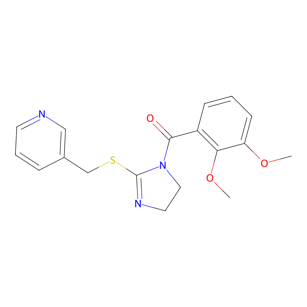(2,3-dimethoxyphenyl)(2-((pyridin-3-ylmethyl)thio)-4,5-dihydro-1H-imidazol-1-yl)methanone molecular structure, CAS 851807-49-3