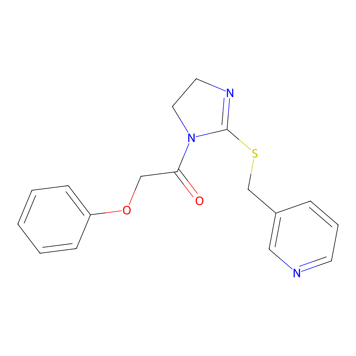 3-({[1-(phenoxyacetyl)-4,5-dihydro-1H-imidazol-2-yl]thio}methyl)pyridine molecular structure, CAS 851807-79-9