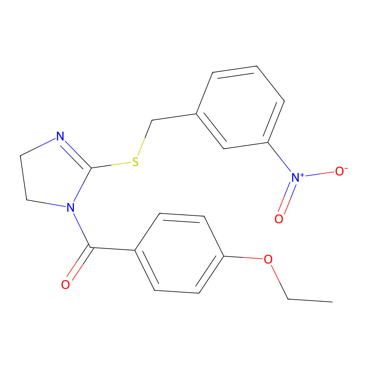 (4-Ethoxyphenyl)-[2-[(3-nitrophenyl)methylsulfanyl]-4,5-dihydroimidazol-1-yl]methanone molecular structure, CAS 851808-56-5