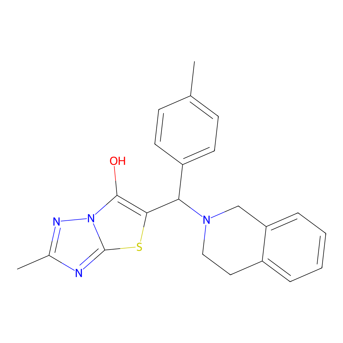 5-((3,4-dihydroisoquinolin-2(1H)-yl)(p-tolyl)methyl)-2-methylthiazolo[3,2-b][1,2,4]triazol-6-ol molecular structure, CAS 851809-40-0
