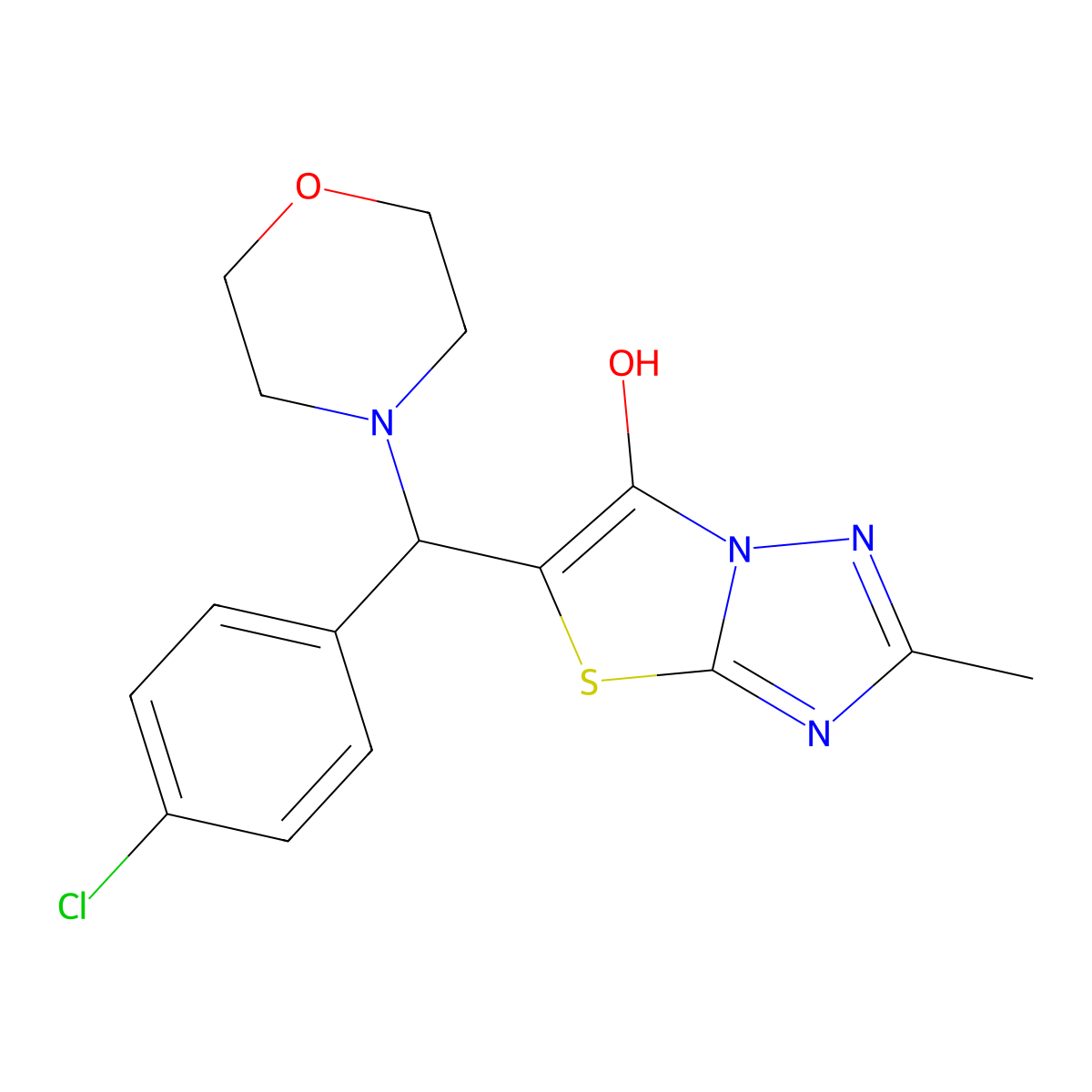 5-((4-Chlorophenyl)(morpholino)methyl)-2-methylthiazolo[3,2-b][1,2,4]triazol-6-ol molecular structure, CAS 851809-47-7