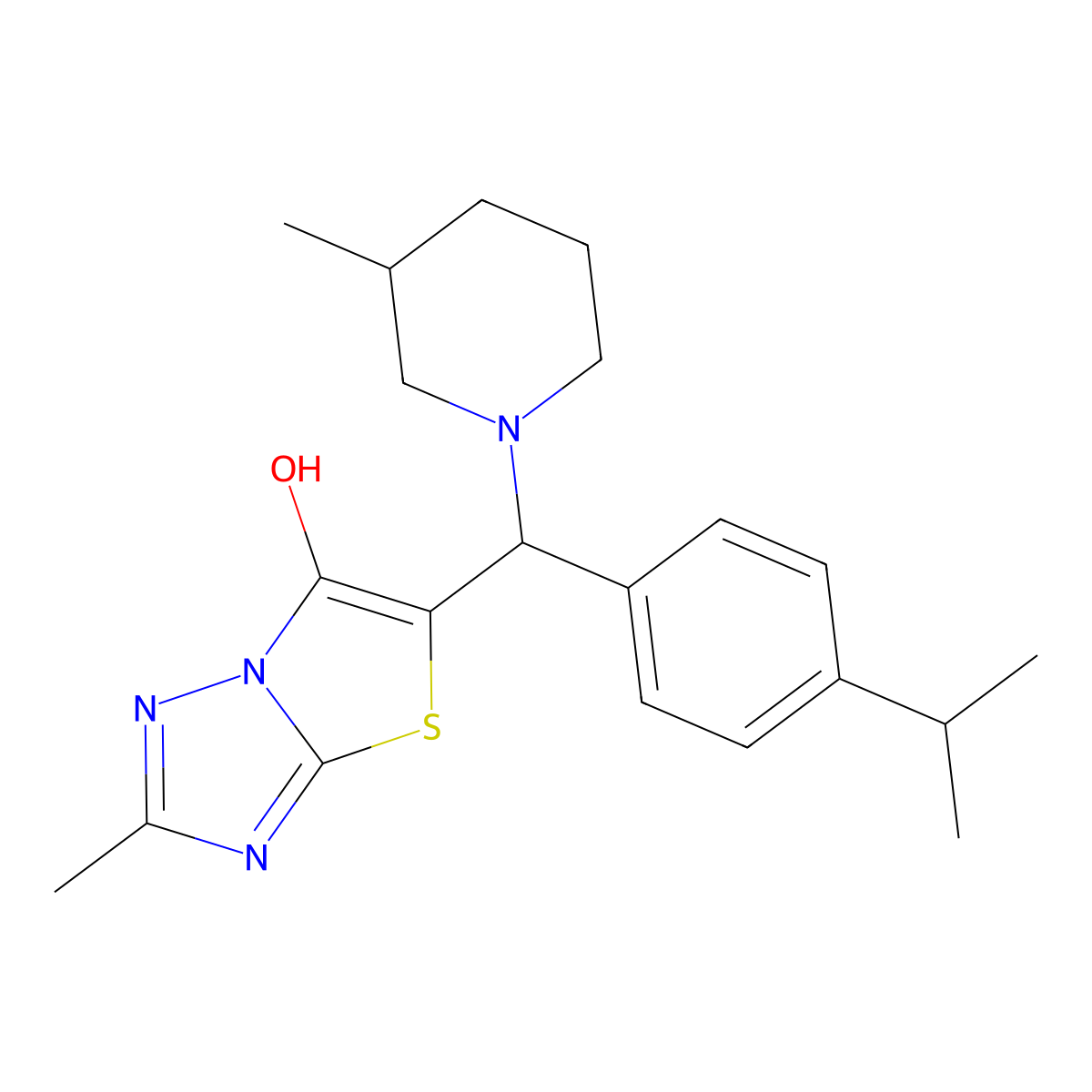 5-((4-Isopropylphenyl)(3-methylpiperidin-1-yl)methyl)-2-methylthiazolo[3,2-b][1,2,4]triazol-6-ol molecular structure, CAS 851809-99-9