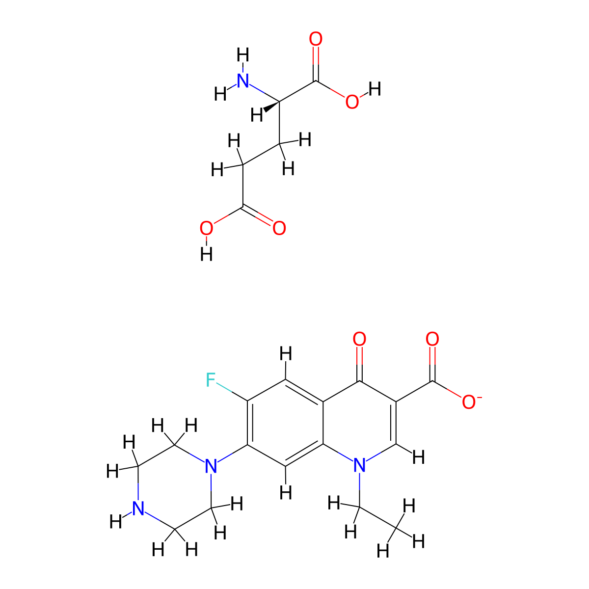 Norfloxacin glutamate molecular structure, CAS 85181-48-2