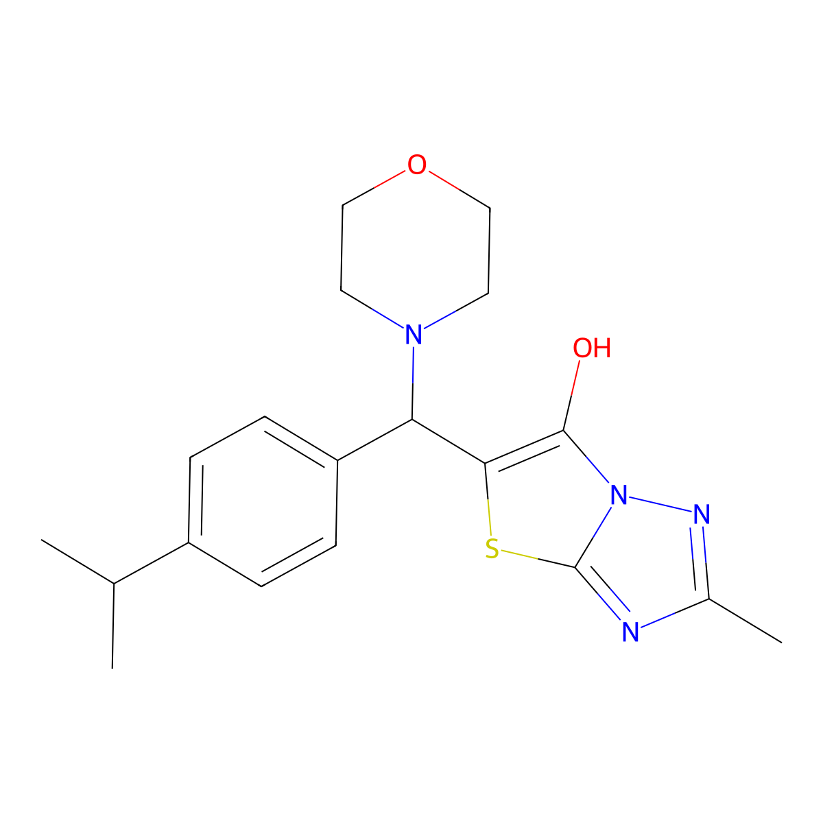 5-((4-Isopropylphenyl)(morpholino)methyl)-2-methylthiazolo[3,2-b][1,2,4]triazol-6-ol molecular structure, CAS 851810-07-6