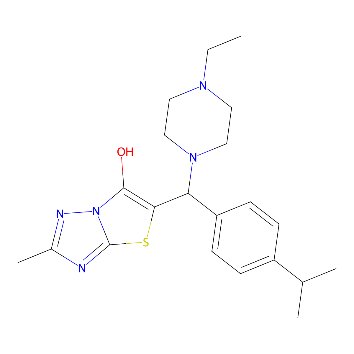 5-((4-Ethylpiperazin-1-yl)(4-isopropylphenyl)methyl)-2-methylthiazolo[3,2-b][1,2,4]triazol-6-ol molecular structure, CAS 851810-09-8