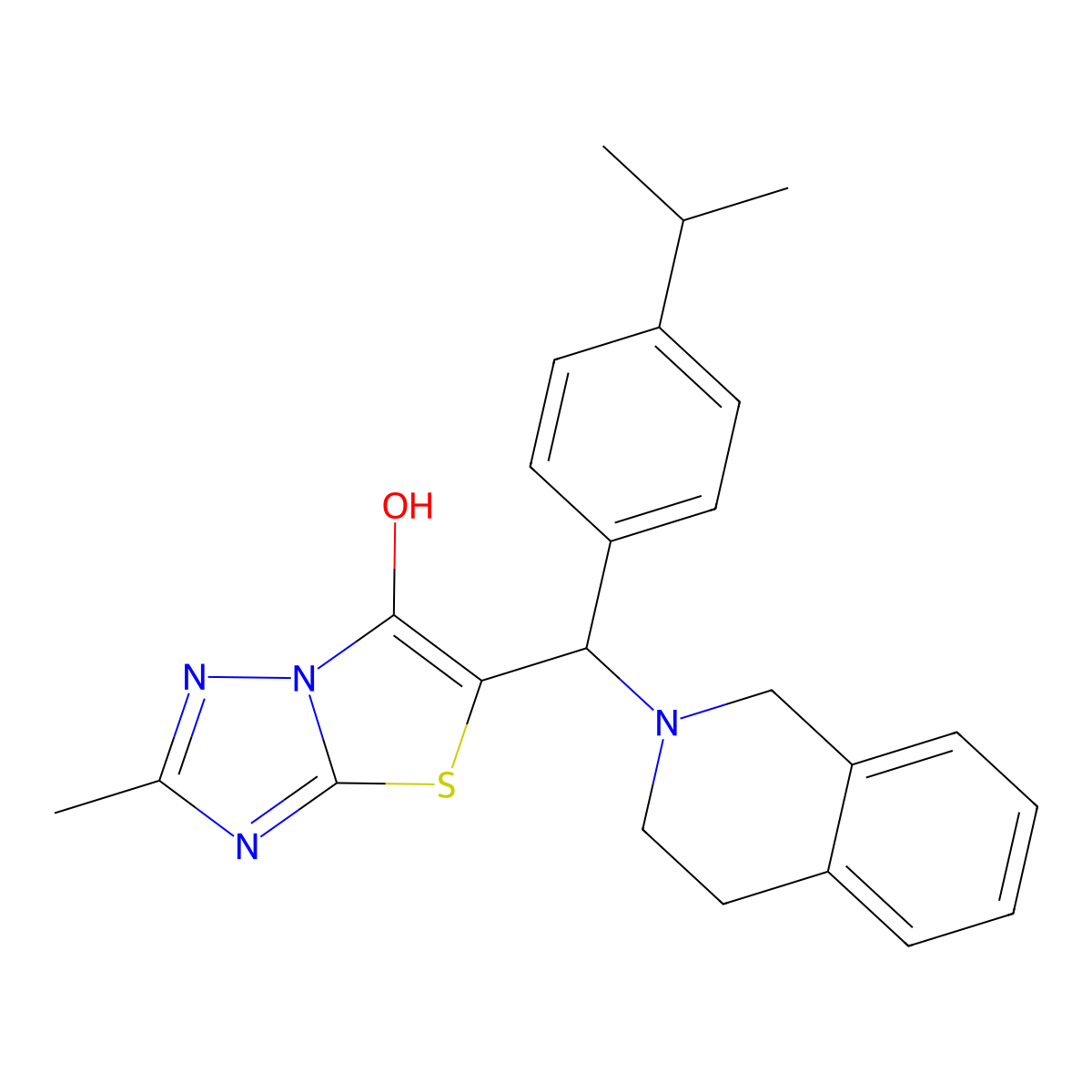 5-((3,4-dihydroisoquinolin-2(1H)-yl)(4-isopropylphenyl)methyl)-2-methylthiazolo[3,2-b][1,2,4]triazol-6-ol molecular structure, CAS 851810-20-3