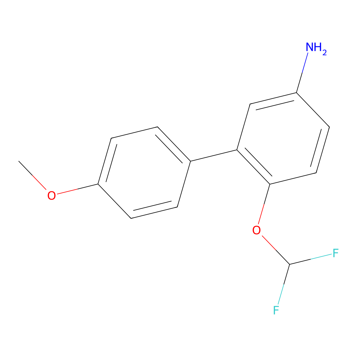 4-(Difluoromethoxy)-3-(4-methoxyphenyl)aniline molecular structure, CAS 851814-10-3