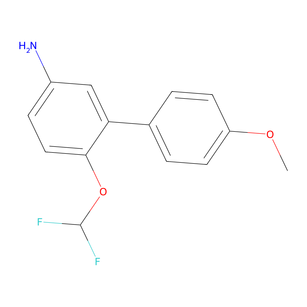4-(Difluoromethoxy)-3-(4-methoxyphenyl)aniline molecular structure, CAS 851814-10-3