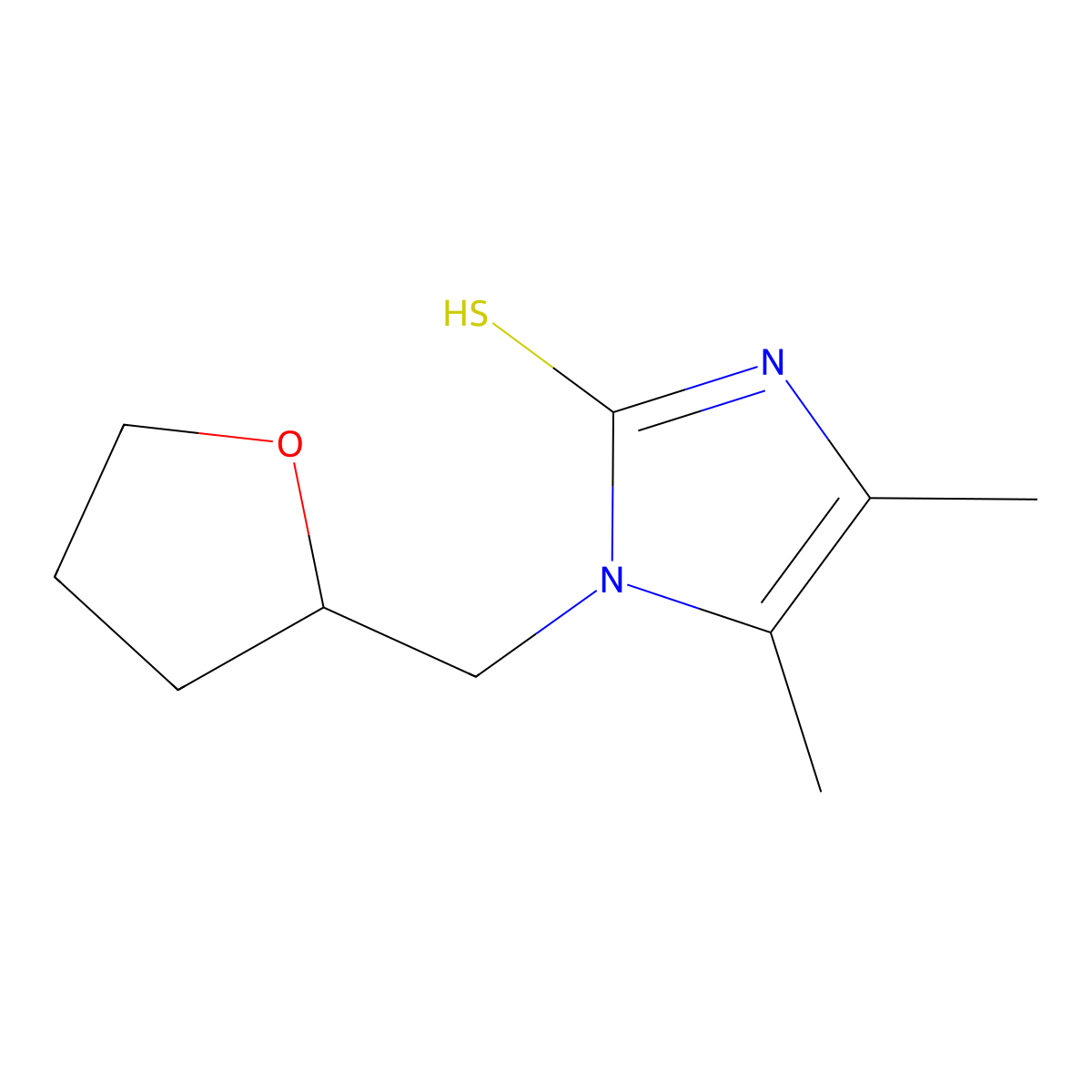 4,5-dimethyl-1-(oxolan-2-ylmethyl)-1H-imidazole-2-thiol molecular structure, CAS 851814-15-8