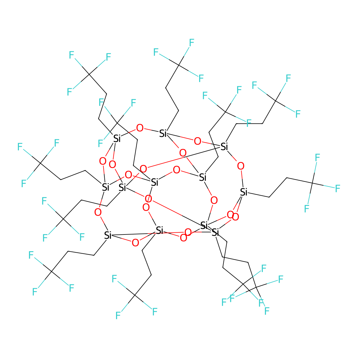 Heptacyclo[11.11.1.13,9.15,21.17,19.111,17.115,23]dodecasiloxane,dodecakis(3,3,3-trifluoropropyl)- molecular structure, CAS 851814-19-2