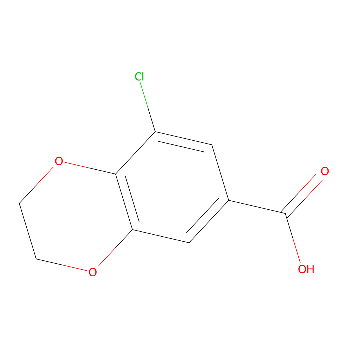 8-Chloro-2,3-dihydro-1,4-benzodioxine-6-carboxylic acid molecular structure, CAS 851814-20-5