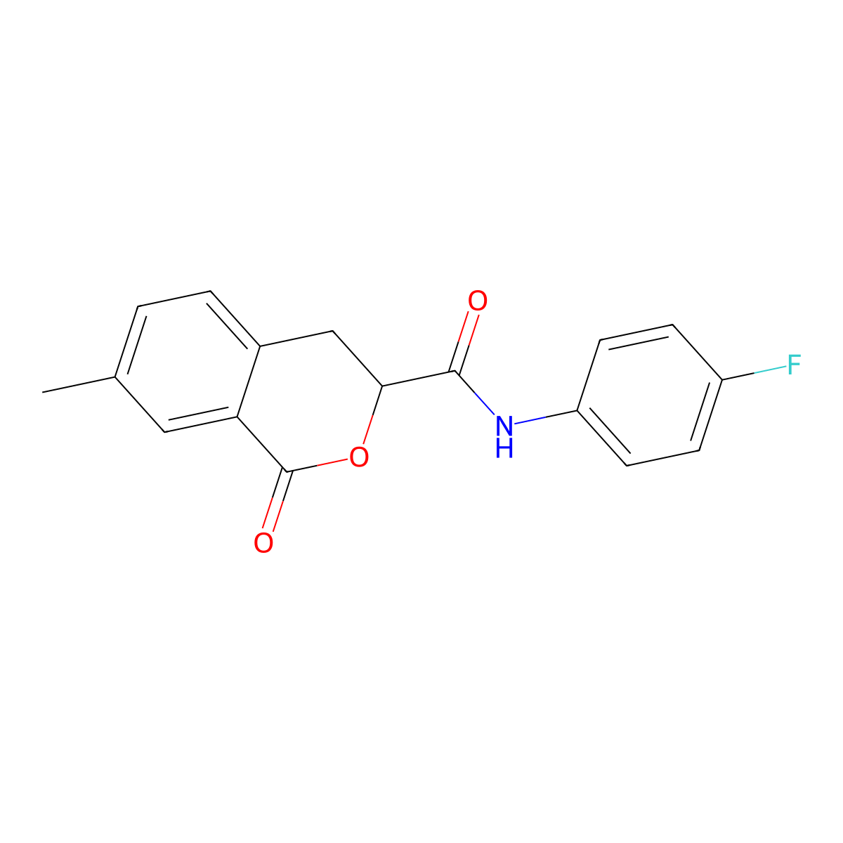 N-(4-fluorophenyl)-7-methyl-1-oxo-3,4-dihydro-1H-isochromene-3-carboxamide molecular structure, CAS 851814-24-9