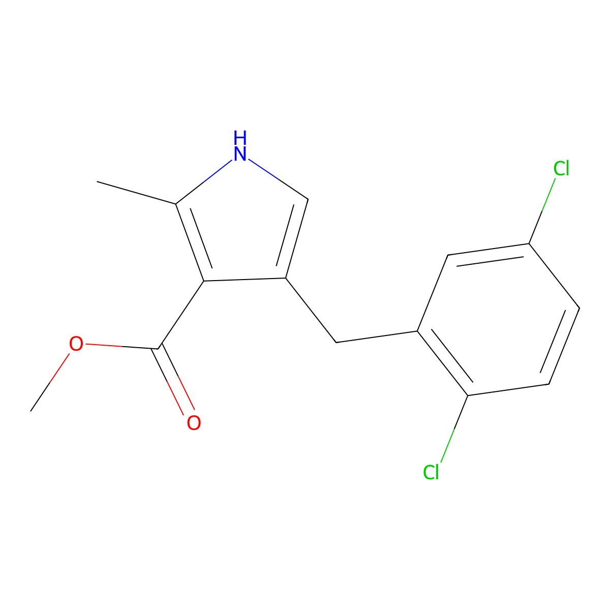 methyl 4-[(2,5-dichlorophenyl)methyl]-2-methyl-1H-pyrrole-3-carboxylate molecular structure, CAS 851814-26-1