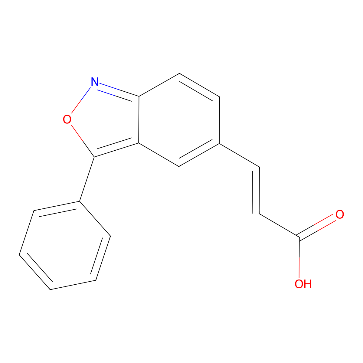 (2E)-3-(3-phenylbenzo[c]isoxazol-5-yl)prop-2-enoic acid molecular structure, CAS 851814-28-3