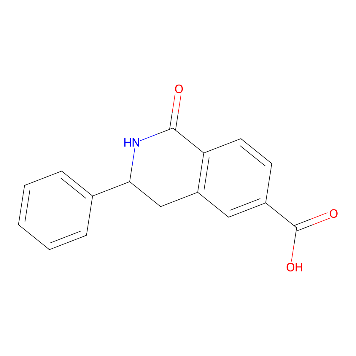 1-Oxo-3-phenyl-1,2,3,4-tetrahydroisoquinoline-6-carboxylic acid molecular structure, CAS 851814-30-7