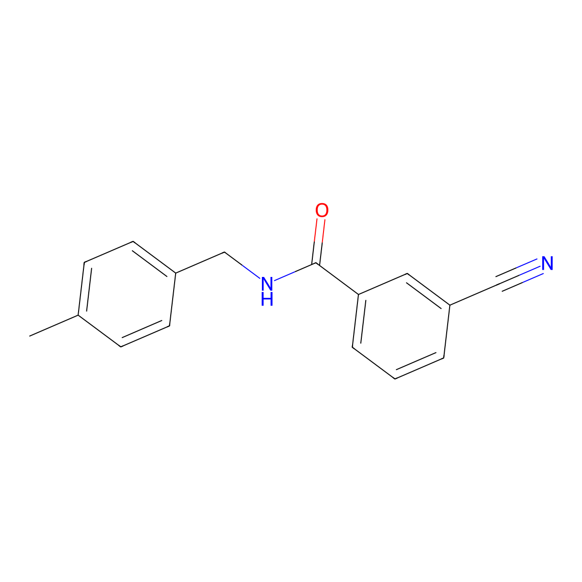 3-cyano-N-[(4-methylphenyl)methyl]benzamide molecular structure, CAS 851818-22-9
