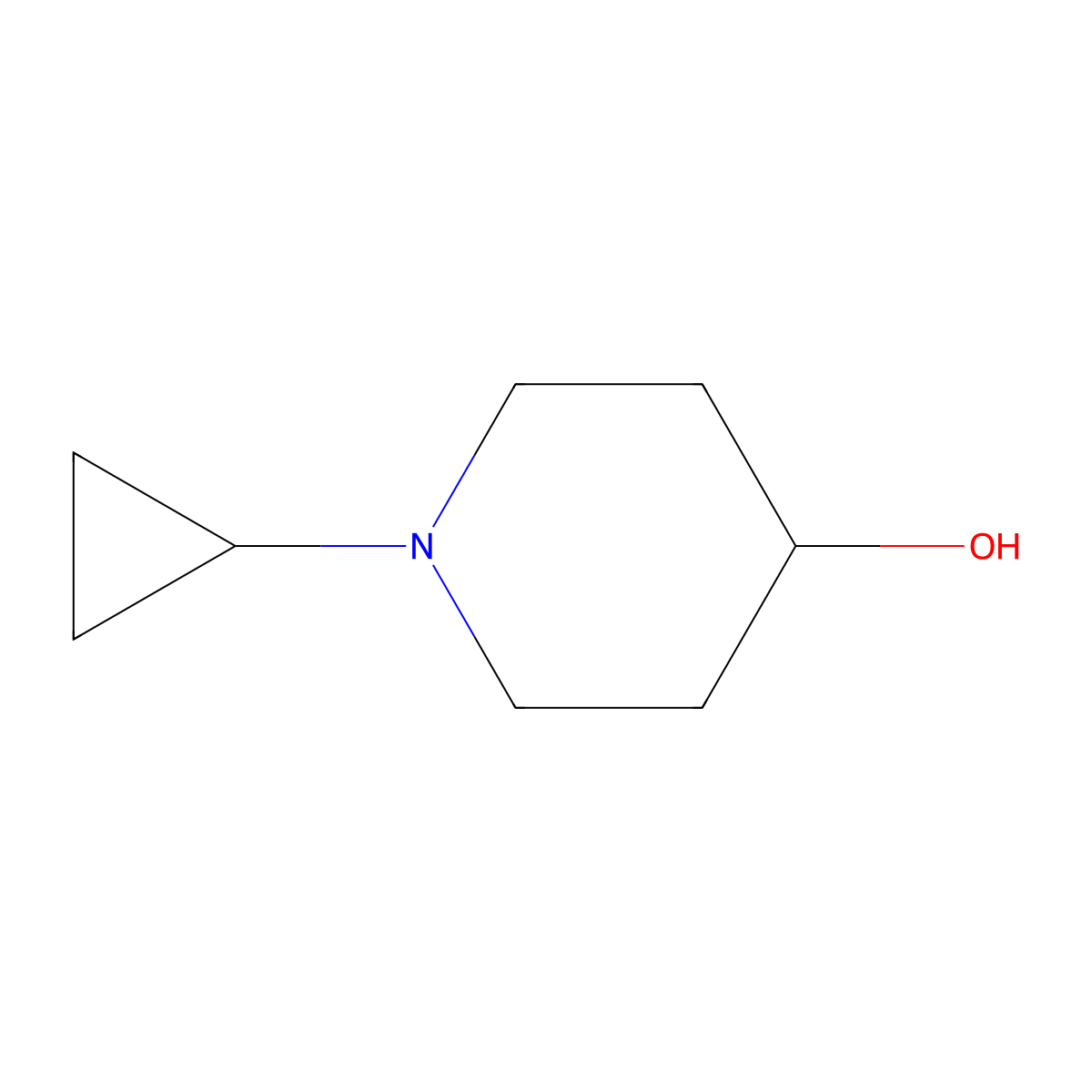 1-Cyclopropylpiperidin-4-ol molecular structure, CAS 851847-62-6