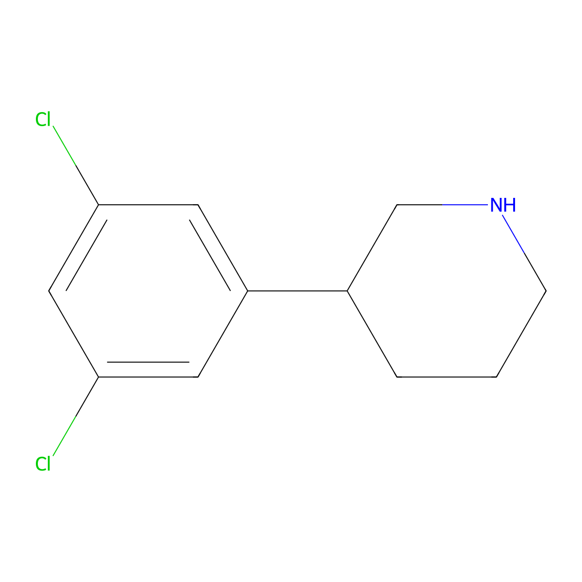 3-(3,5-Dichlorophenyl)piperidine molecular structure, CAS 851861-61-5
