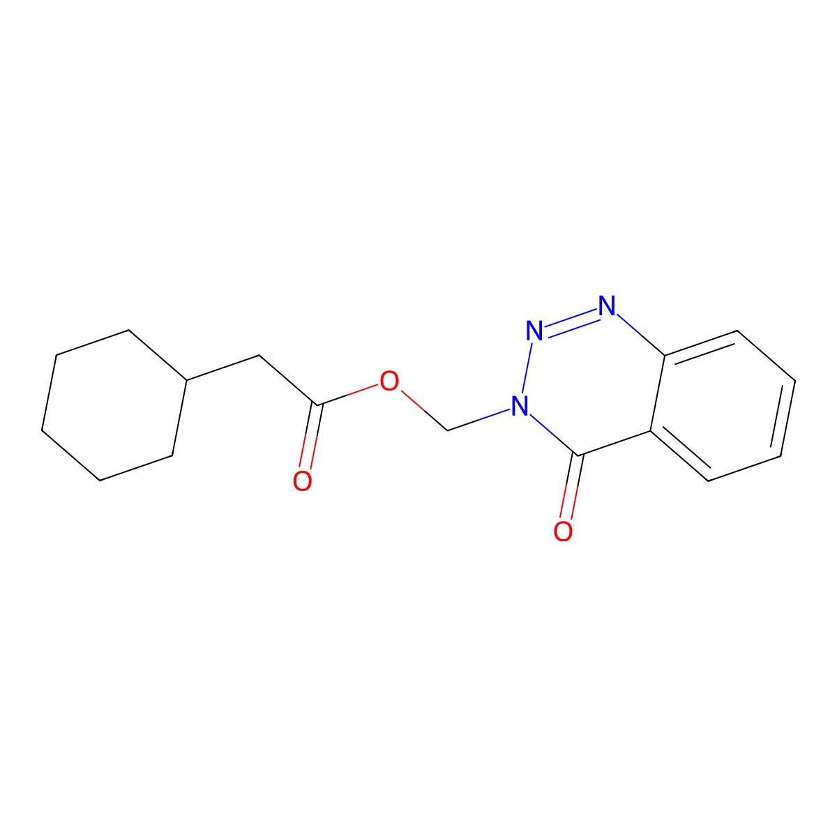 (4-oxobenzo[d][1,2,3]triazin-3(4H)-yl)methyl 2-cyclohexylacetate molecular structure, CAS 851862-92-5