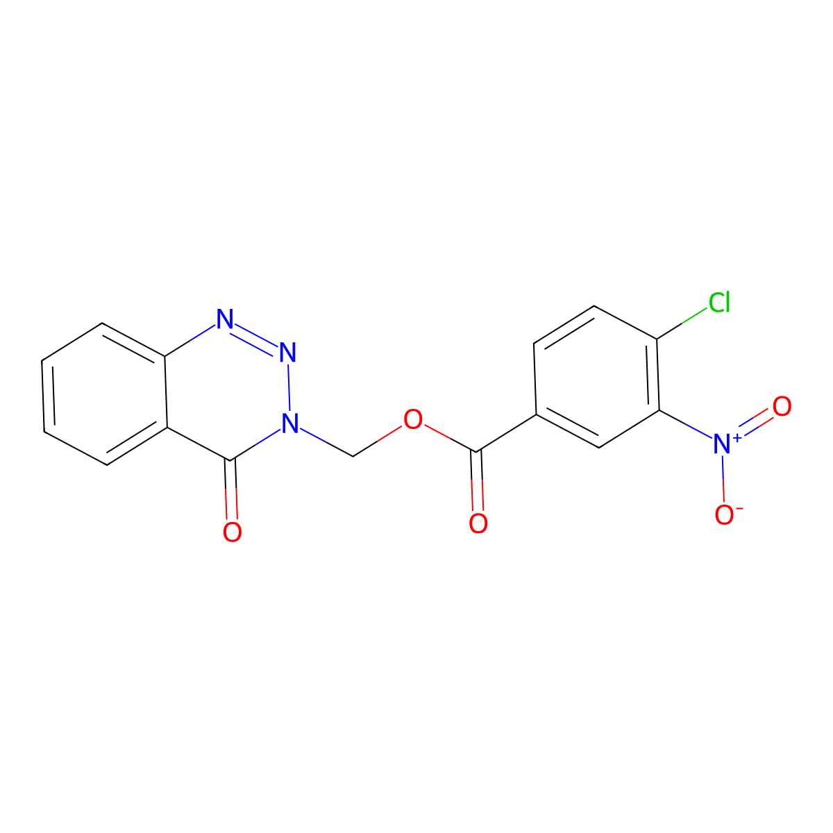 (4-oxobenzo[d][1,2,3]triazin-3(4H)-yl)methyl 4-chloro-3-nitrobenzoate molecular structure, CAS 851862-94-7