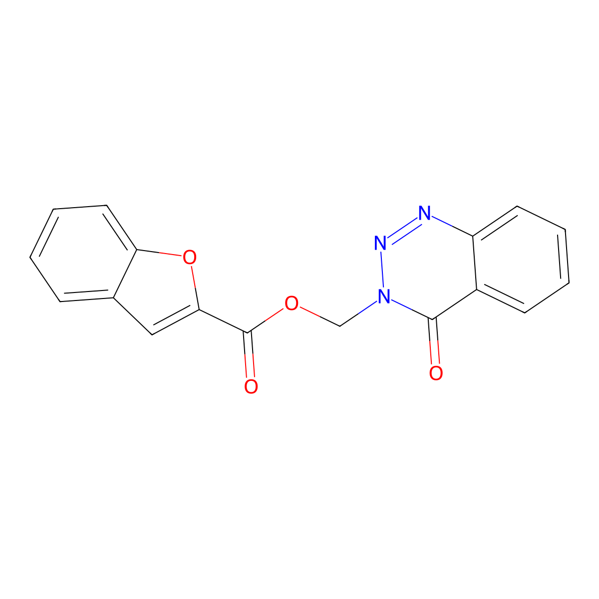 (4-oxobenzo[d][1,2,3]triazin-3(4H)-yl)methyl benzofuran-2-carboxylate molecular structure, CAS 851862-98-1