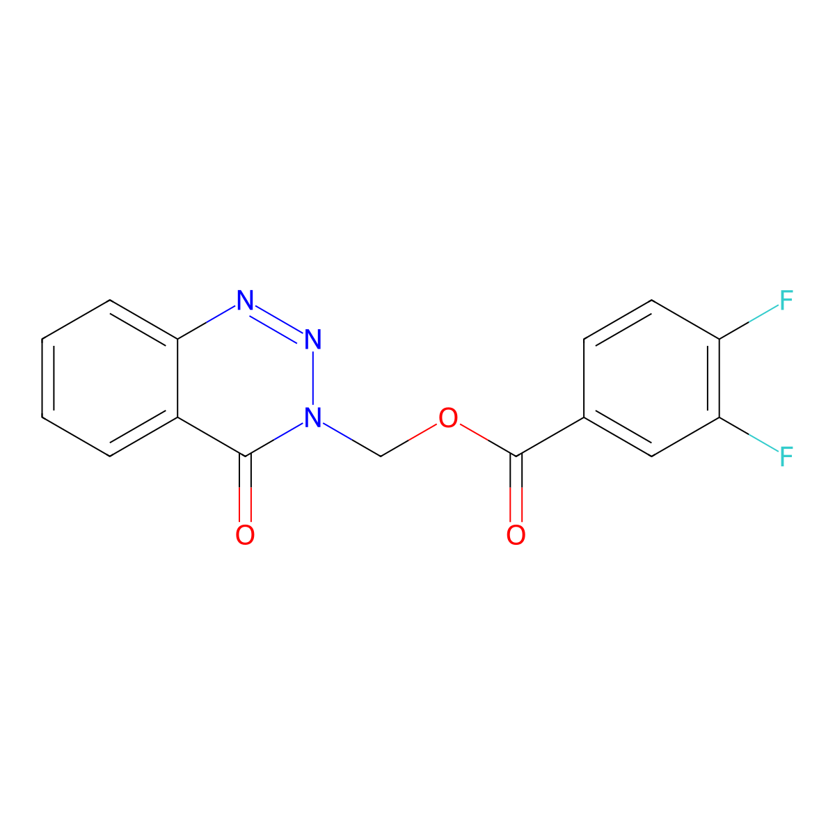 (4-Oxo-1,2,3-benzotriazin-3-yl)methyl 3,4-difluorobenzoate molecular structure, CAS 851862-99-2