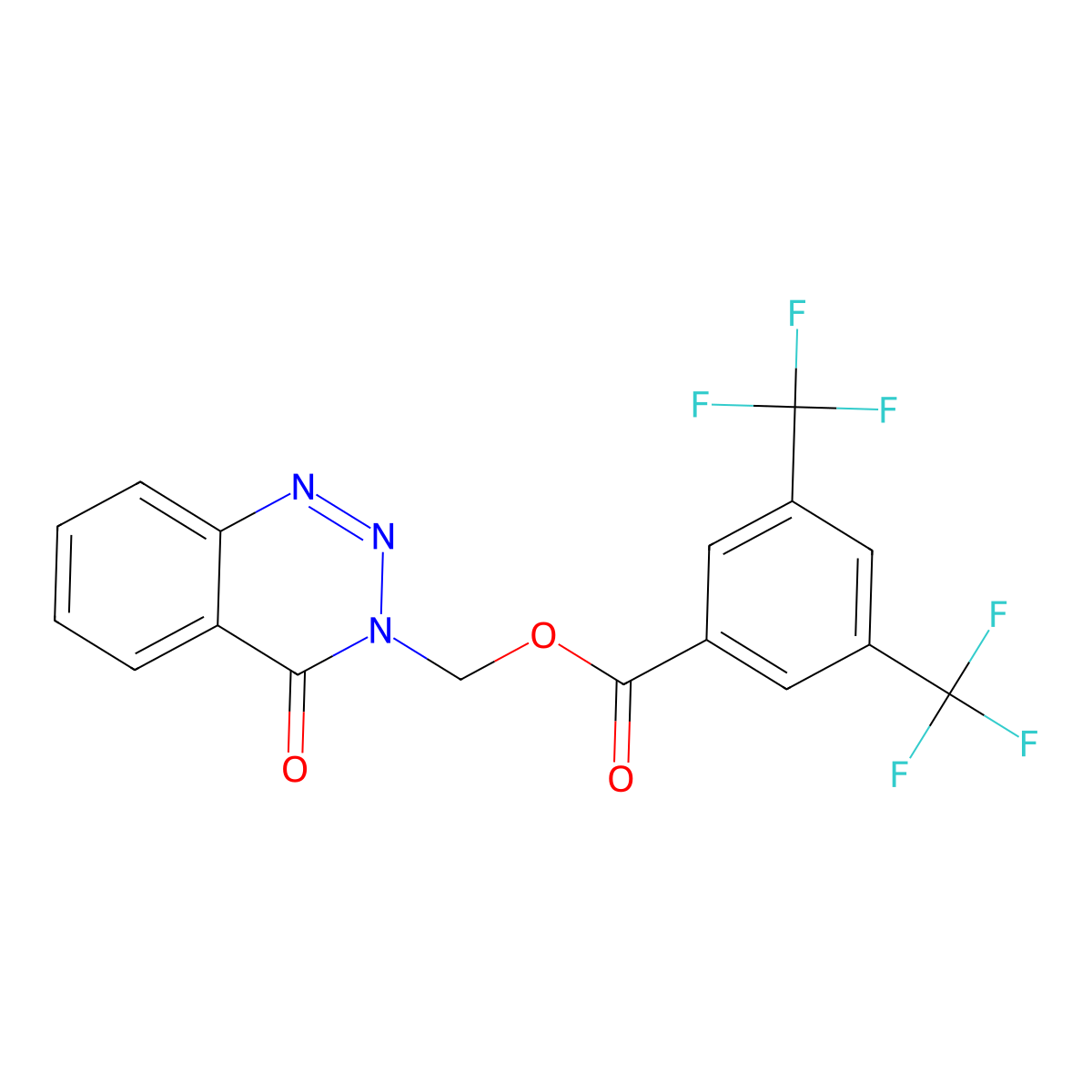 (4-Oxo-1,2,3-benzotriazin-3-yl)methyl 3,5-bis(trifluoromethyl)benzoate molecular structure, CAS 851863-00-8
