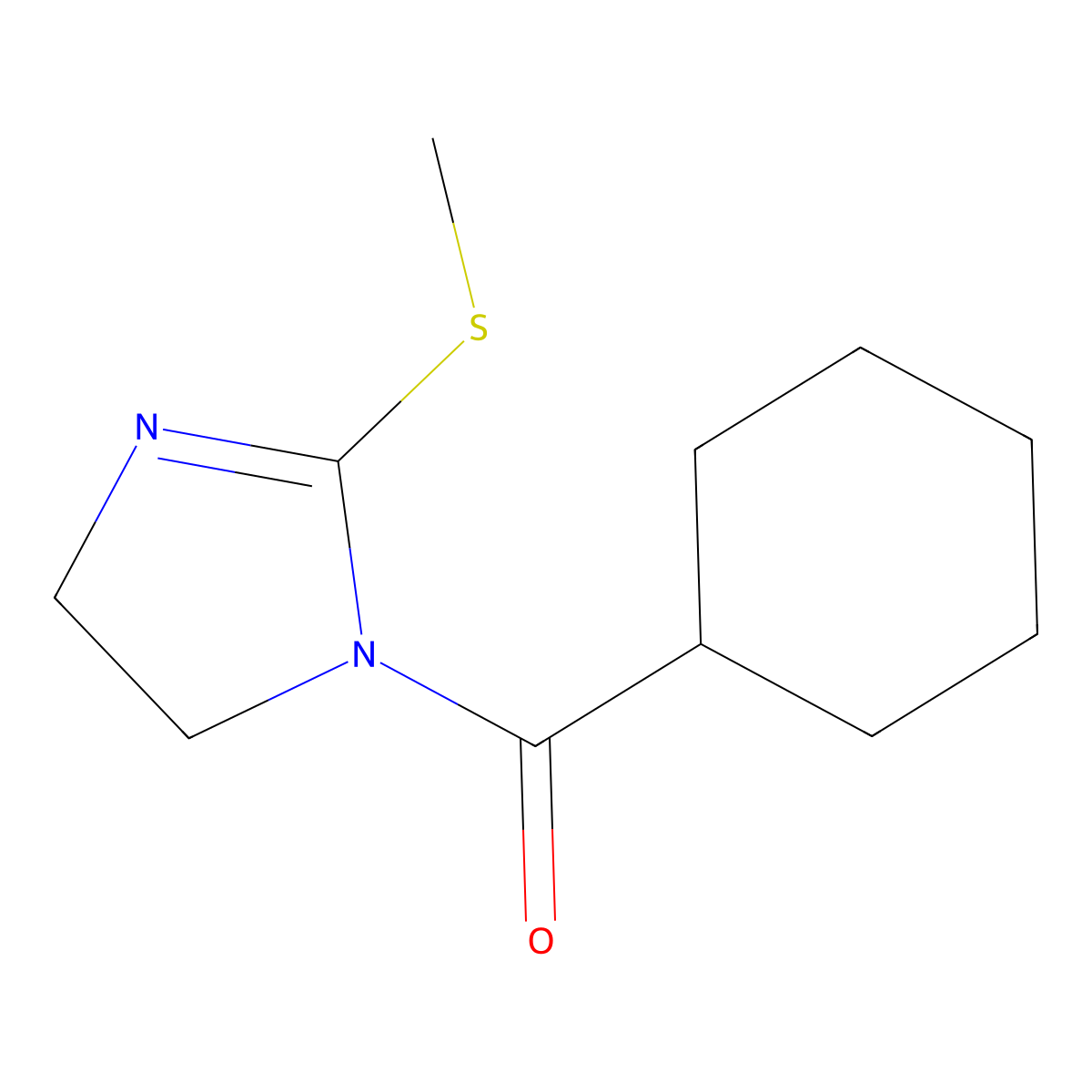 cyclohexyl(2-(methylthio)-4,5-dihydro-1H-imidazol-1-yl)methanone molecular structure, CAS 851863-02-0