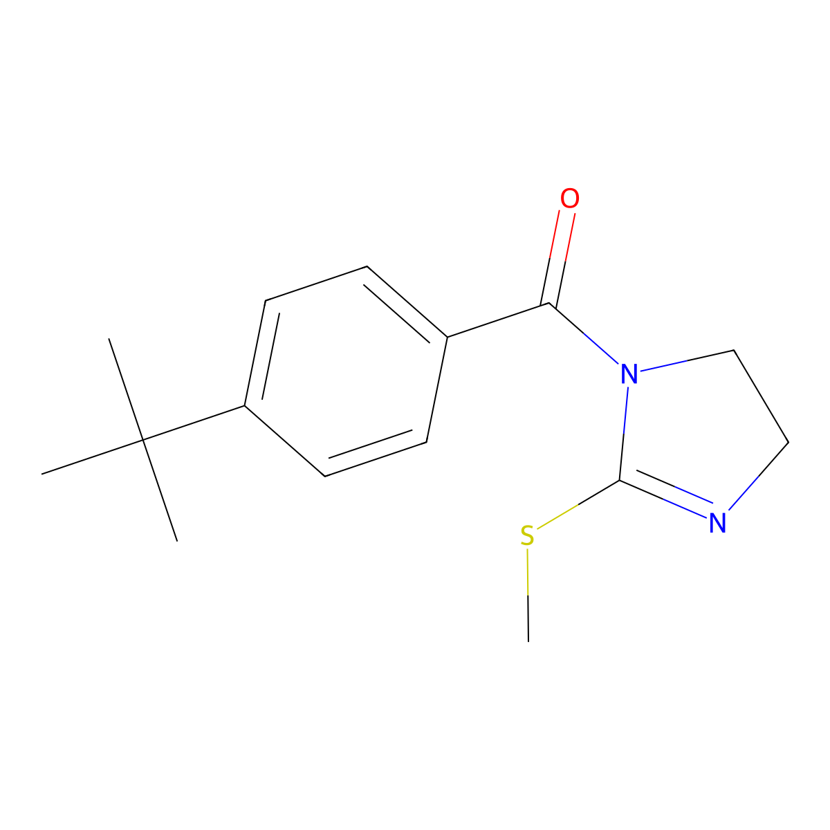 (4-Tert-butylphenyl)-(2-methylsulfanyl-4,5-dihydroimidazol-1-yl)methanone molecular structure, CAS 851863-08-6