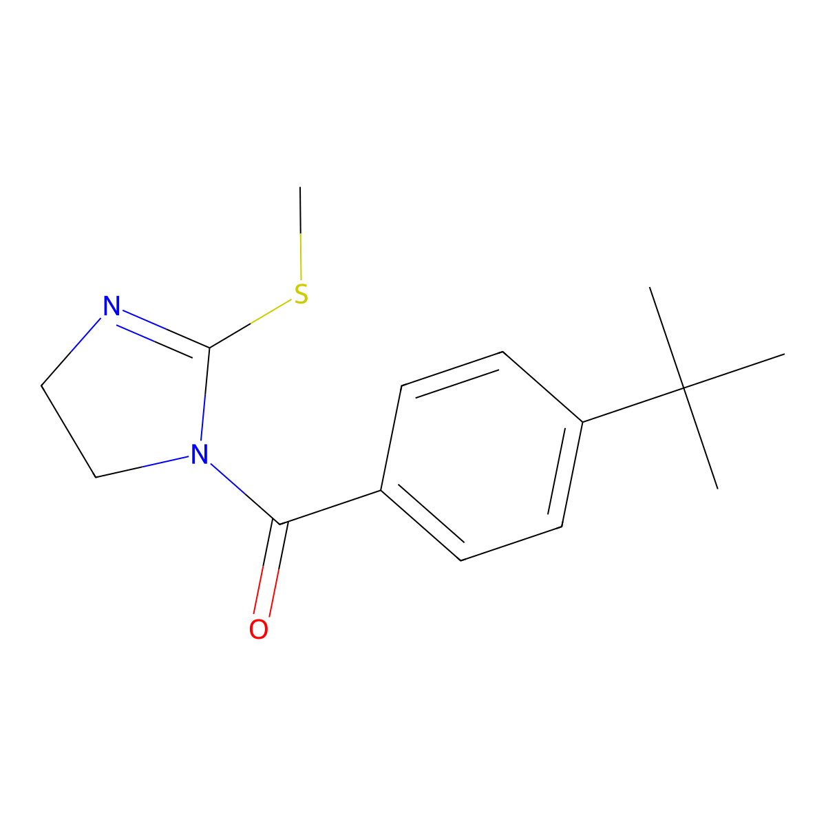 (4-Tert-butylphenyl)-(2-methylsulfanyl-4,5-dihydroimidazol-1-yl)methanone molecular structure, CAS 851863-08-6