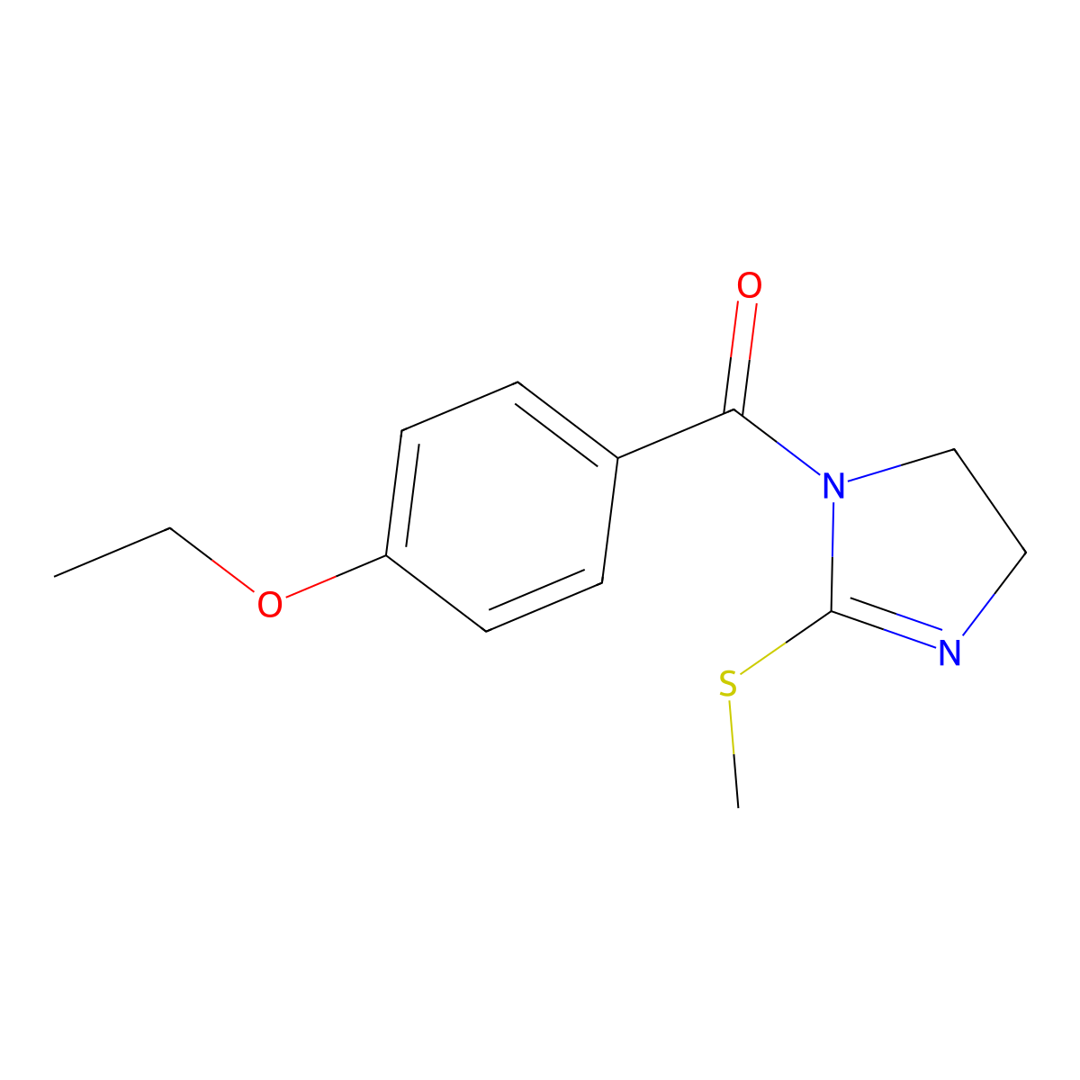 (4-ethoxyphenyl)(2-(methylthio)-4,5-dihydro-1H-imidazol-1-yl)methanone molecular structure, CAS 851863-11-1