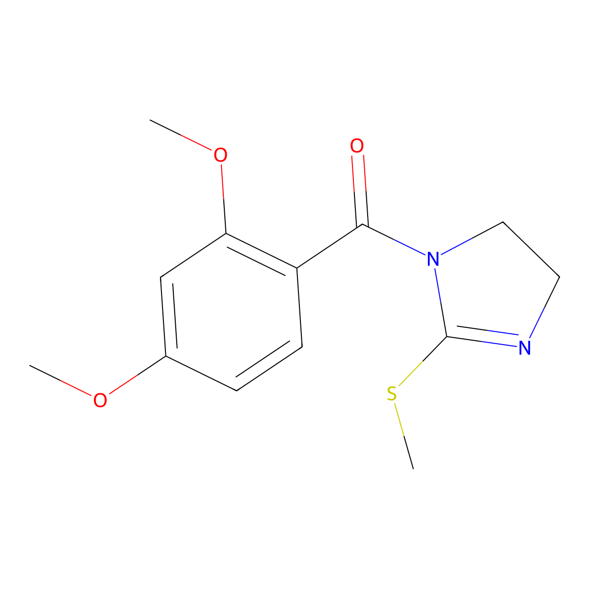 (2,4-Dimethoxyphenyl)-(2-methylsulfanyl-4,5-dihydroimidazol-1-yl)methanone molecular structure, CAS 851863-14-4