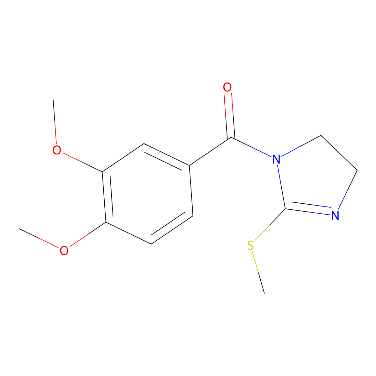 (3,4-dimethoxyphenyl)(2-(methylthio)-4,5-dihydro-1H-imidazol-1-yl)methanone molecular structure, CAS 851863-15-5