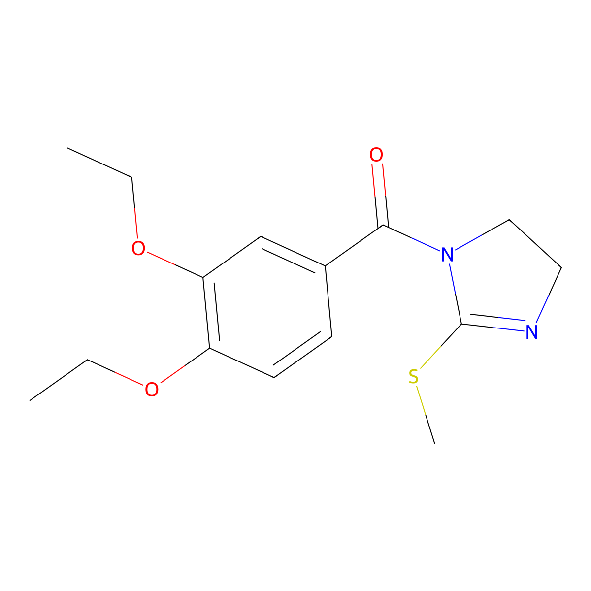 (3,4-diethoxyphenyl)(2-(methylthio)-4,5-dihydro-1H-imidazol-1-yl)methanone molecular structure, CAS 851863-19-9