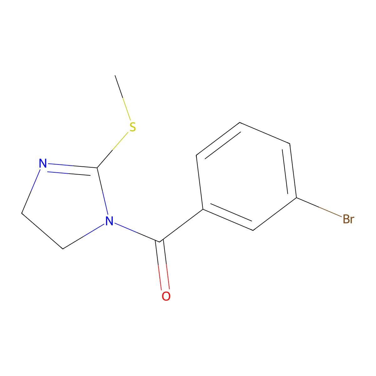 (3-bromophenyl)(2-(methylthio)-4,5-dihydro-1H-imidazol-1-yl)methanone molecular structure, CAS 851863-25-7